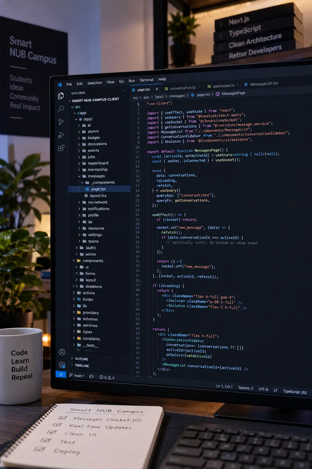 A screen of code from one of Zeanur's projects.