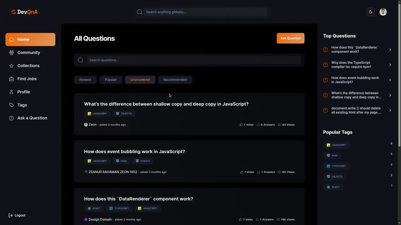 DevQnA answer composer with MDX editor.