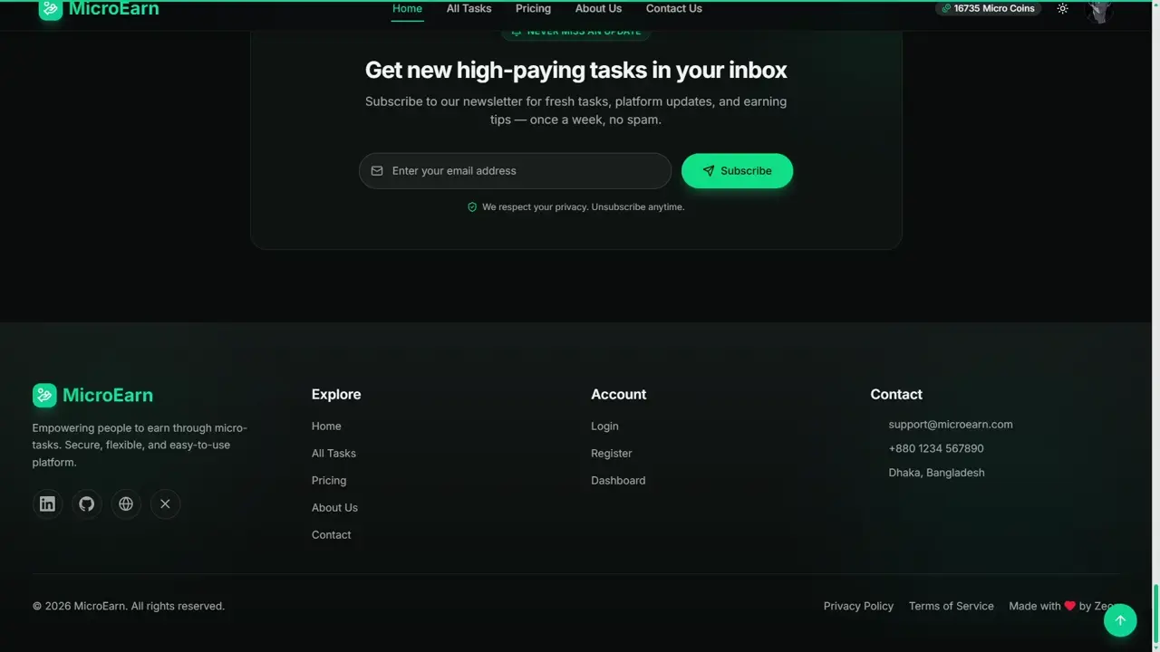 MicroEarn buyer dashboard and coin purchase flow.